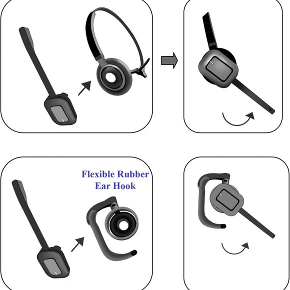INNOTALK Wireless Headset Compatible with Polycom VVX300, VVX310, VVX400, VVX410 - Picture 5 of 16